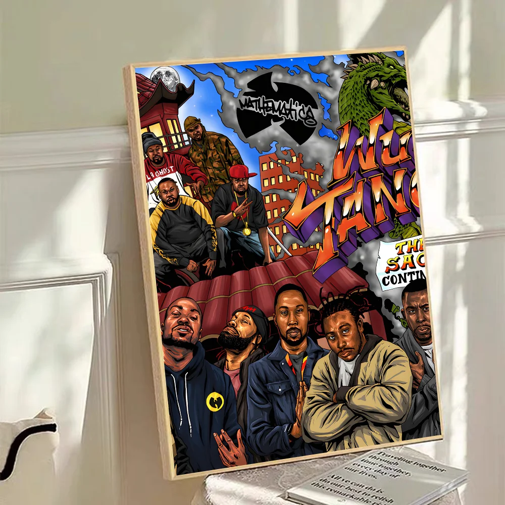 WU-T--TANG CLAN Classic Vintage Posters Waterproof Paper Sticker Coffee House Bar Home Decor