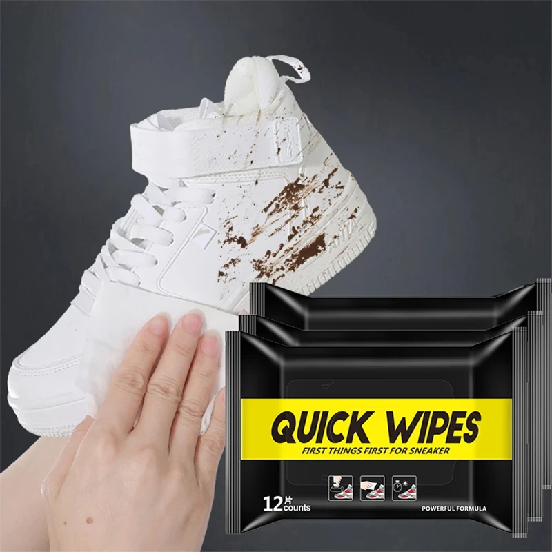 12Pcs/30Pcs Disposable Shoes Clean Wipes Portable White Shoes Cleaning Care Wipes Sneakers Cleaning Quick Wet Wipe