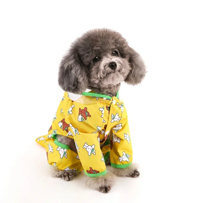 Raincoat for Dogs with Contrasting Matte Edge, Transparent Tail Design, Suitable for Small to Medium Poodles and Other Pets