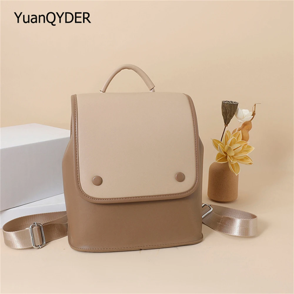 

Retro Fashion Woman Backpack Pu Leather Big School Backpack Bags for Teenagers Girls 2023 Simple New Designer Hand Shoulder Bags