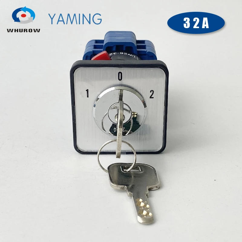 LW26-32F/2 Three Gear Two Section Lockable Key Universal Transfer Cam Switch 32A Dual Power Switching Motor Reverse