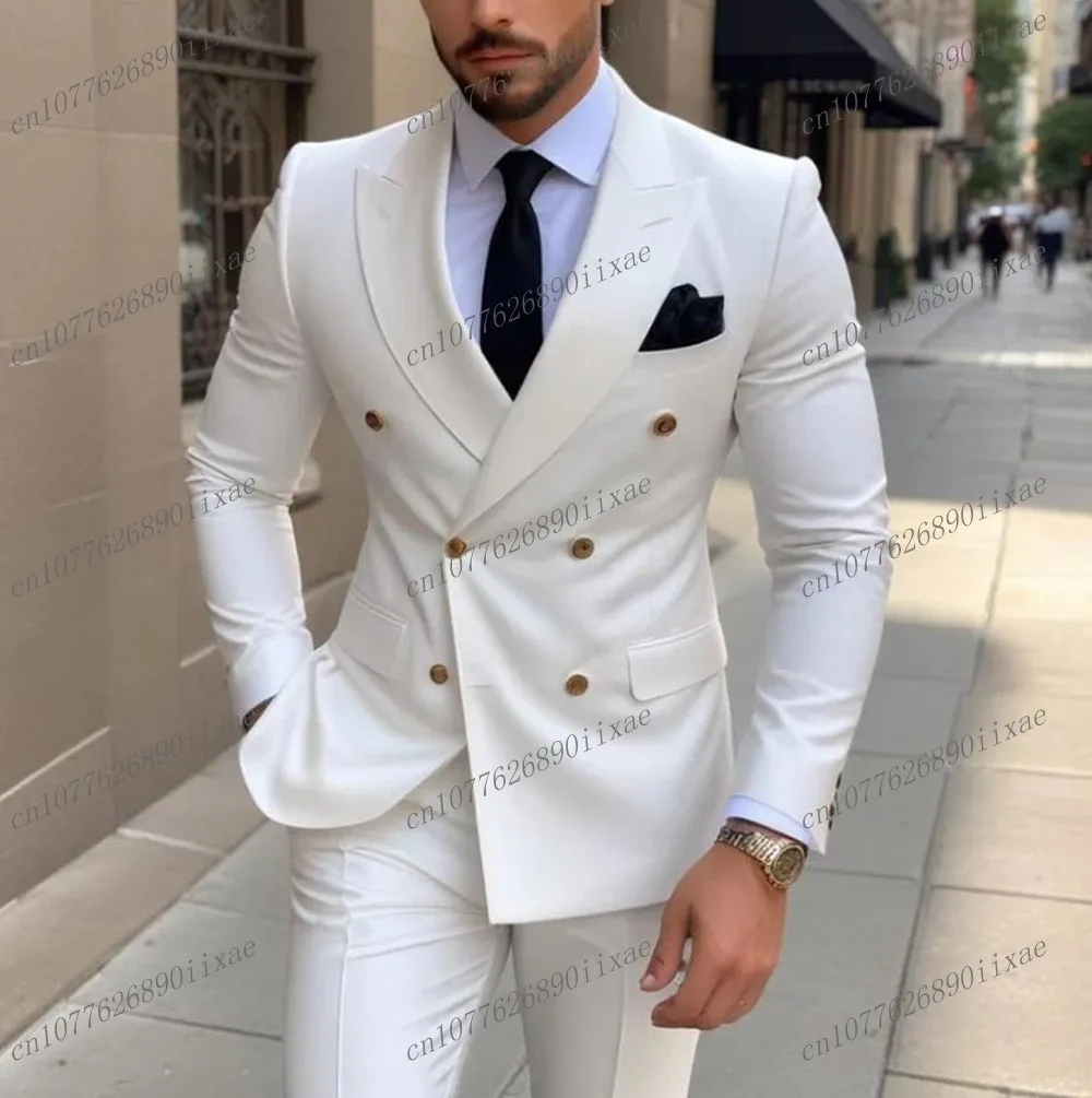 High Quality Formal Occasion Sky Blue Men Suit Groomsman Groom Wedding Party Business Prom Male Tuxedos 2 Piece Set Blazer Pants