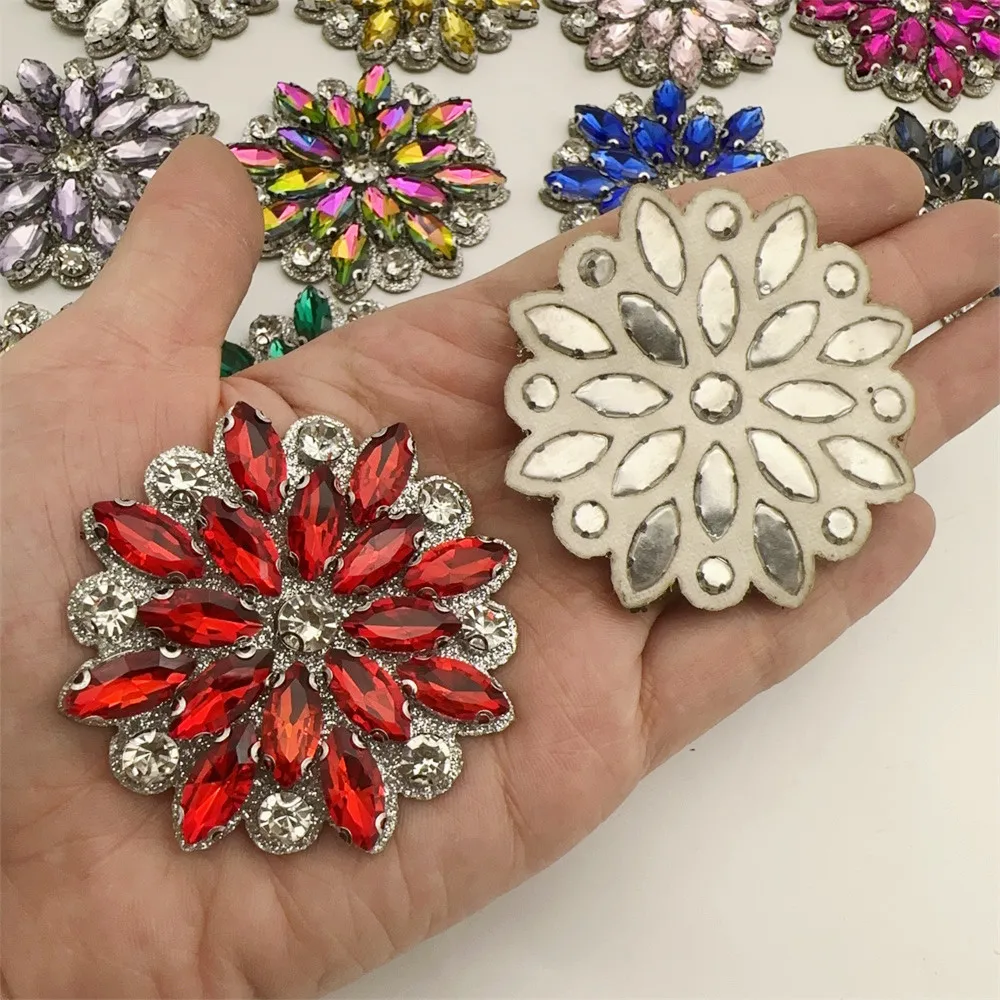 5PCS rhinestone flower jewelry accessories, beaded embroidery, rhinestone appliqué, crystal patches, garment accessories, fabri
