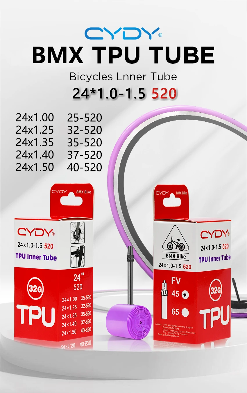 32G CYDY Fahrrad-TPU-Schlauchkamera 24 Zoll 520 24x1.0 1.25 1.35 1.4 1.5 Zoll Presta-Ventil 45mm BMX Fahrradreifen Pneu Fahrradreifen – Detail 1