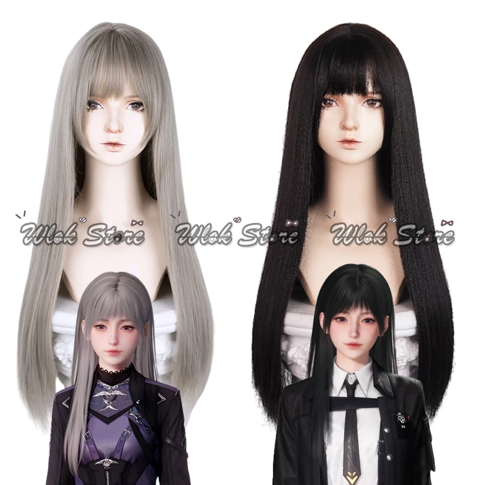 Liebe und Deepspace Hunter Cosplay Perücke weibliche Protagonistin Cosplay lange glatte Haare 70 cm hitzebeständige Perücke für Halloween Party