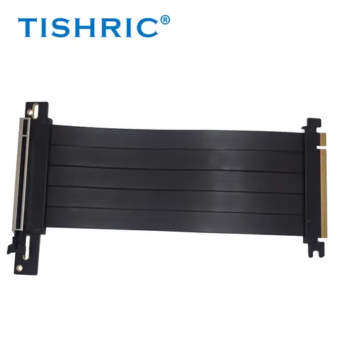 Bilashmart TISHRIC PCI-E 4.0 PCIE 3.0 16X Riser Cable Graphics Card Industrial Grade Speed Flexible Extender Video Card Extension Cable