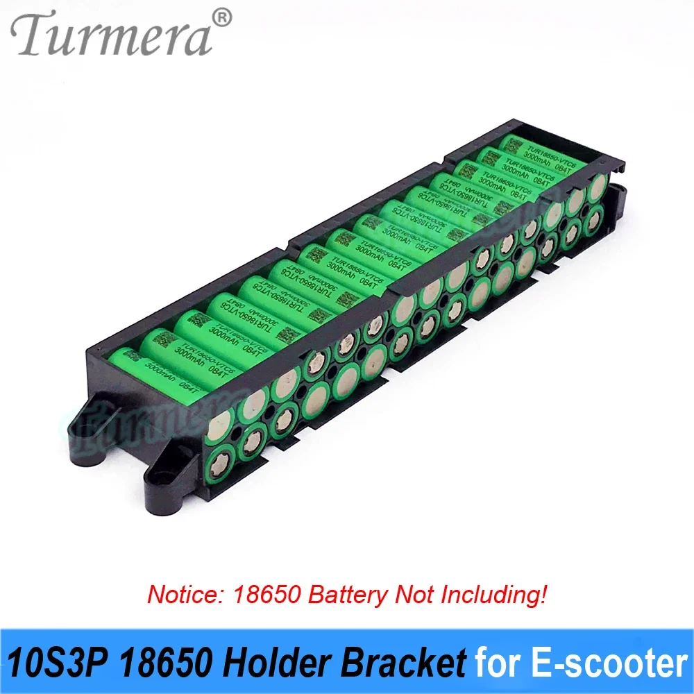 Turmera 36V 42V 10S3P 18650 Battery Holder with Welding Nickel 10S 15A BMS Board for Electric Bike E-Scooter Battery Repacle Use