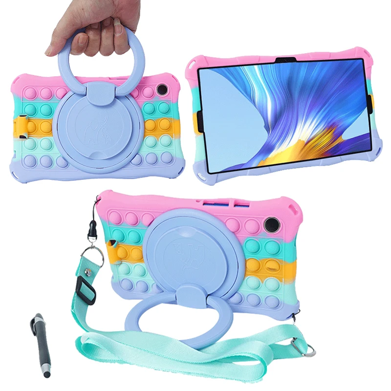 

Case for Samsung Galaxy Tab A9 8.7 inch SM-X110 SM-X115 SM-X117 2023 8.7" Decompression Bubble Cover with Shoulder Strap & Pen
