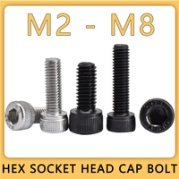 M2 M2.5 M3 M4 M5 M6 M8 Hex Socket Head Cap Screw Bolt DIN912 Hexagon Thread Machine Allen Bolt 304 Stainless Steel 12.9 Class