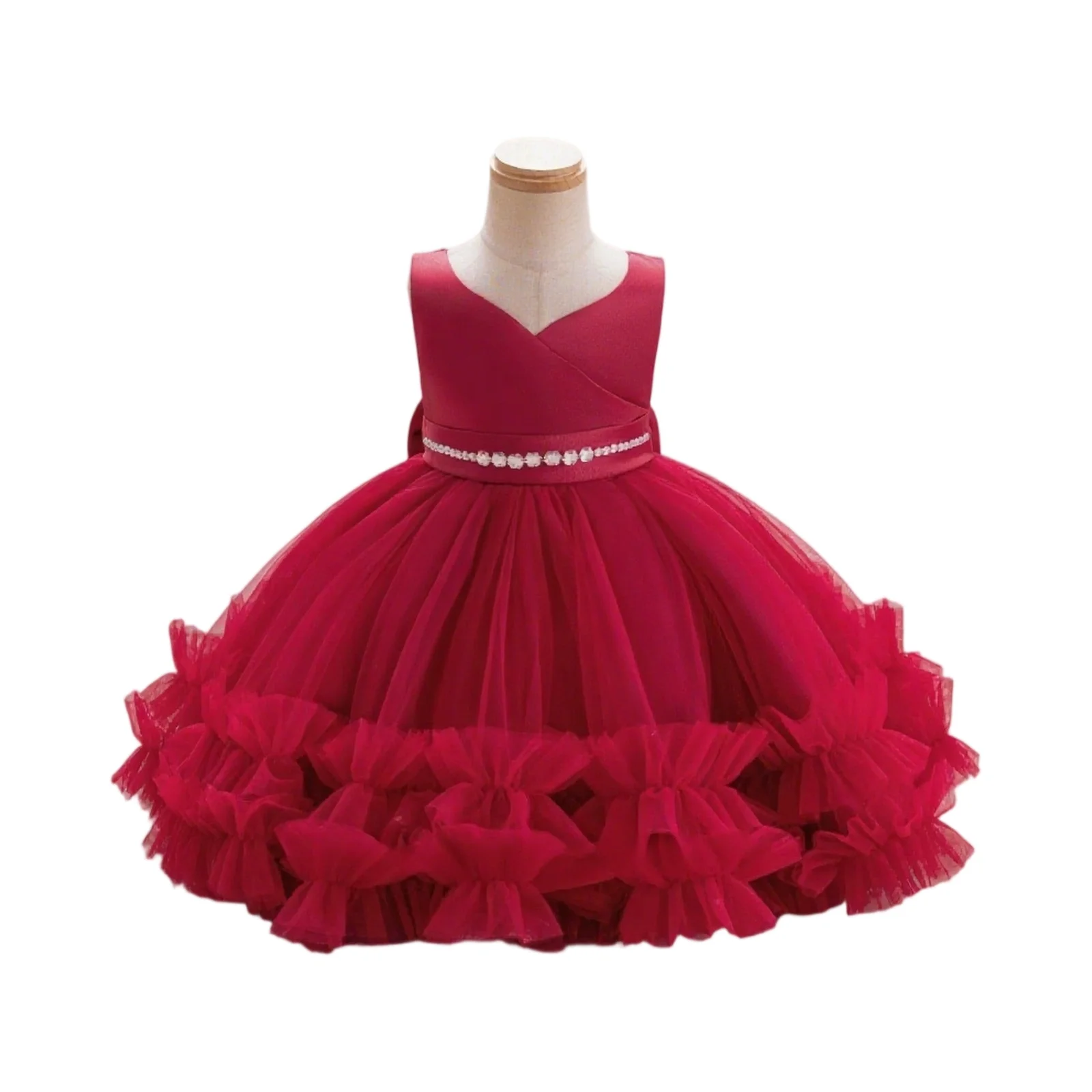 

New Girls' Princess Dress Sleeveless Sequin Mesh Tutu Dress Performance Dress Wedding Flower Girls Dress For Evening Birthday