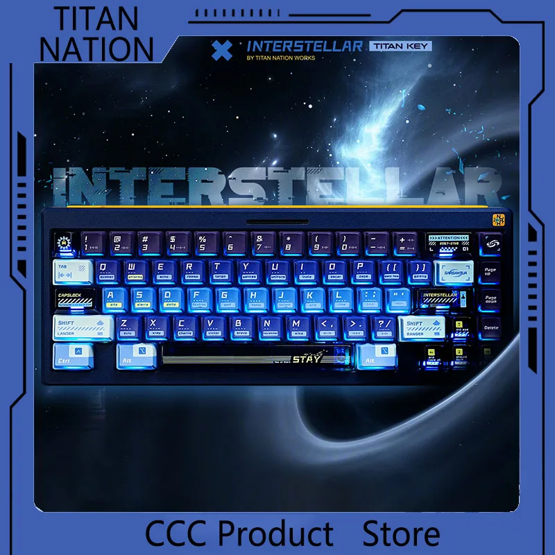 TITANNATION Interstellar Crossover Keycap Nuclear Power Height Original 144 Key Pc Transparent Thermal Sublimation Pbt Keycap