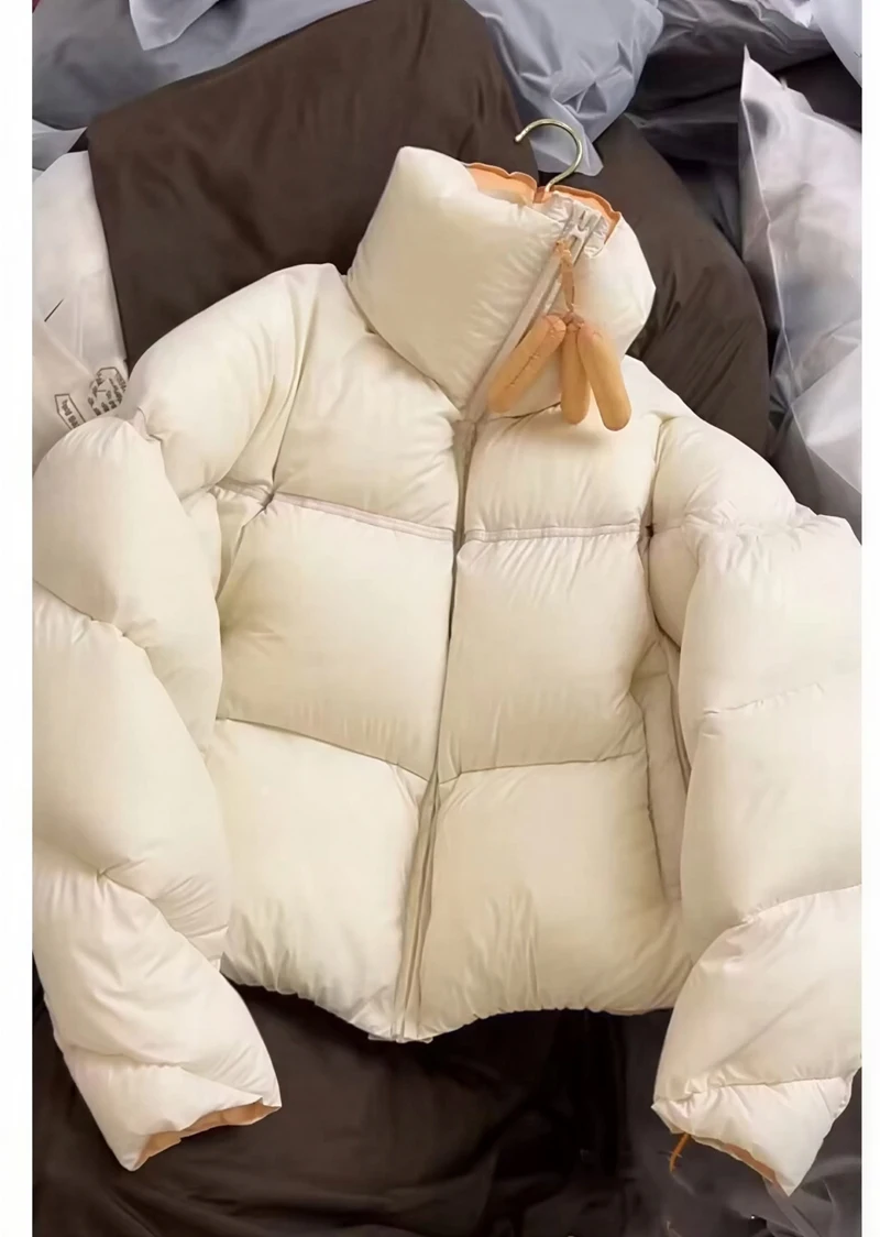 

Parkas Womens Dama Fall Polyester Down Wadded Tied Waist-Closed Drawstring Standneck Simple Minimalist Streetwear Modern Commute