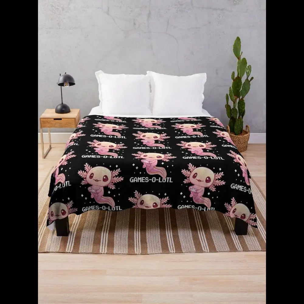

Одеяло Gamesolotl Axolotl Video Gamer Kawaii Pastel Goth в стиле аниме для уютного комфорта вашего дивана или кровати