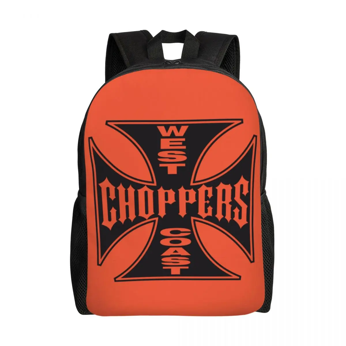 3D Print West Coast Iron Cross Choppers Backpacks Boys Girls College School Travel Bags Women Men Bookbag Fits 15 Inch Laptop