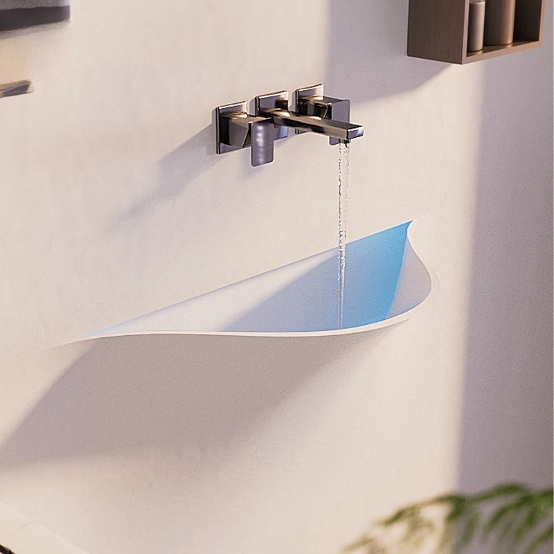 High-end light luxury smiley washbasin integrated washbasin art basin arc line clause washbasin