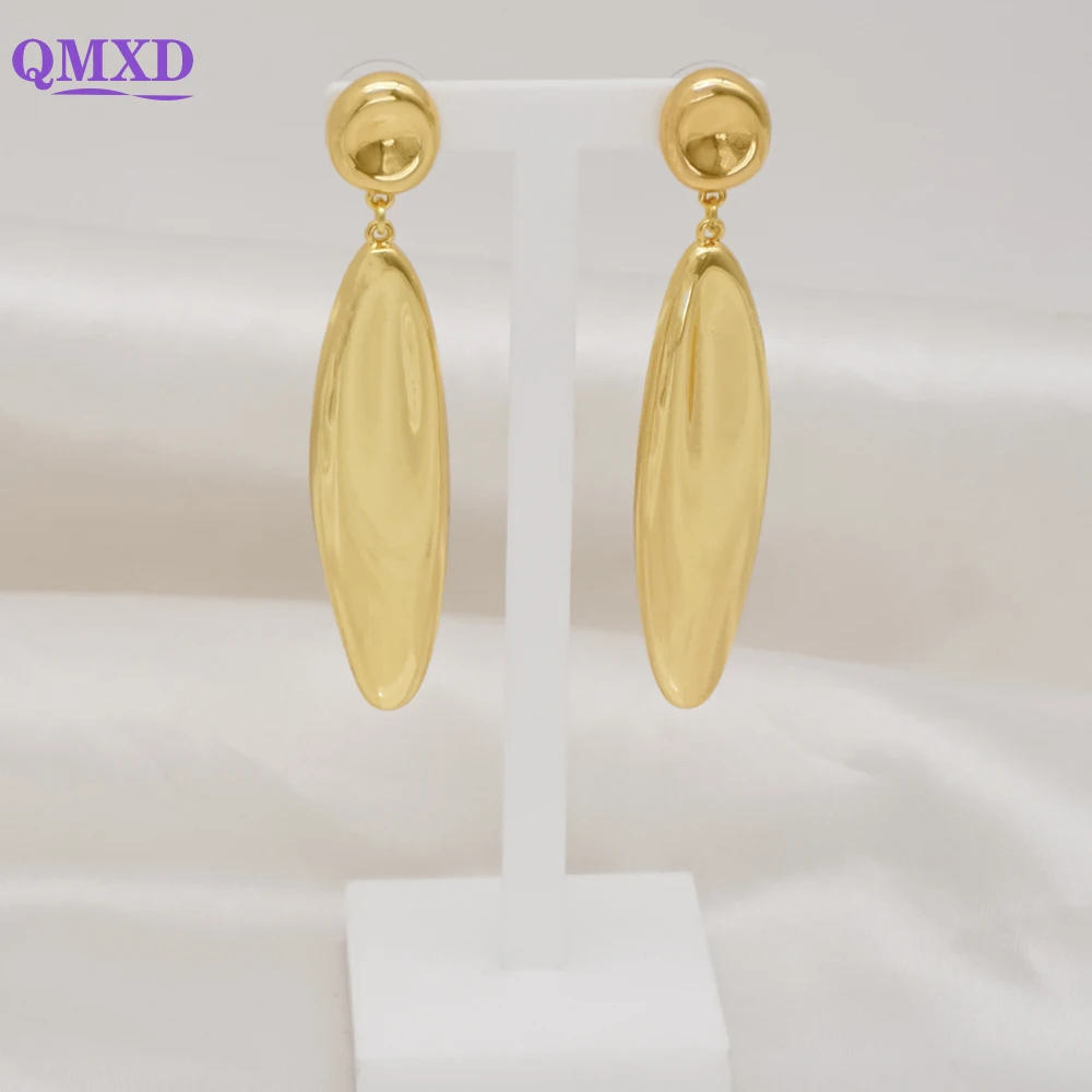 

Fashion Jewelry Stud Earrings Statement Vintage Gold Color Long Drop Hoop Earrings For Women Wedding Accessories Gift