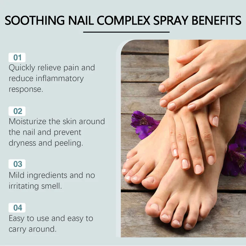 Semprotan Pereda Kuku Tumbuh Ke Dalam Perawatan Jamur Tangan dan Kaki Melembutkan Kuku Tebal Mencerahkan Perawatan Pembersihan Jari Kaki Kesehatan Kuku