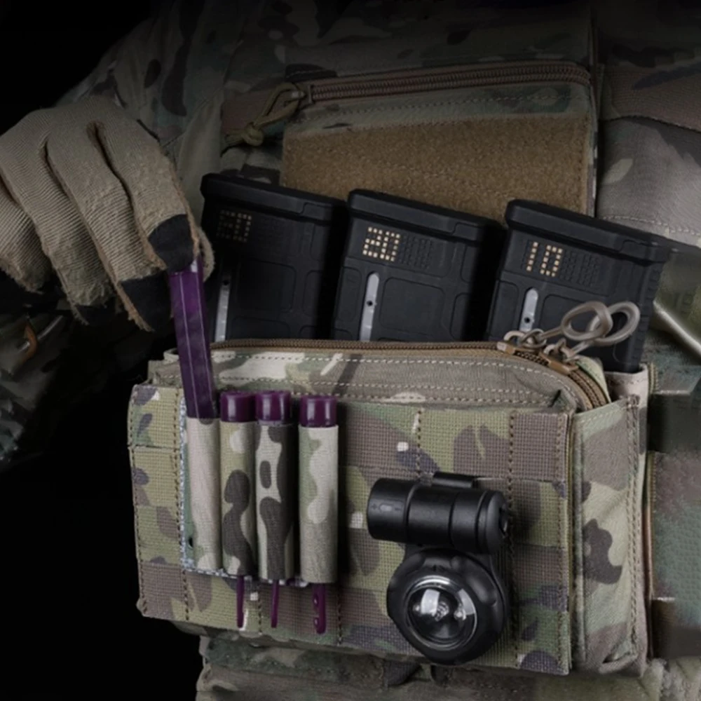 Hunting Shooting Survival Tool Storage Sleeve, Molle Vest Equipment Glow Stick Storage Pouch/tactical chest rigs or sub pouches