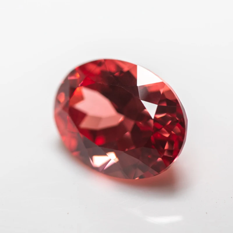 Laborgezüchteter Padparadscha in Ovaler Form, Feuer-Lotus-Farbe, DIY-Charms für Schmuckherstellung, Ring, Halskette, Ohrringe, Hauptmaterialien, Zertifikat – Detail 3
