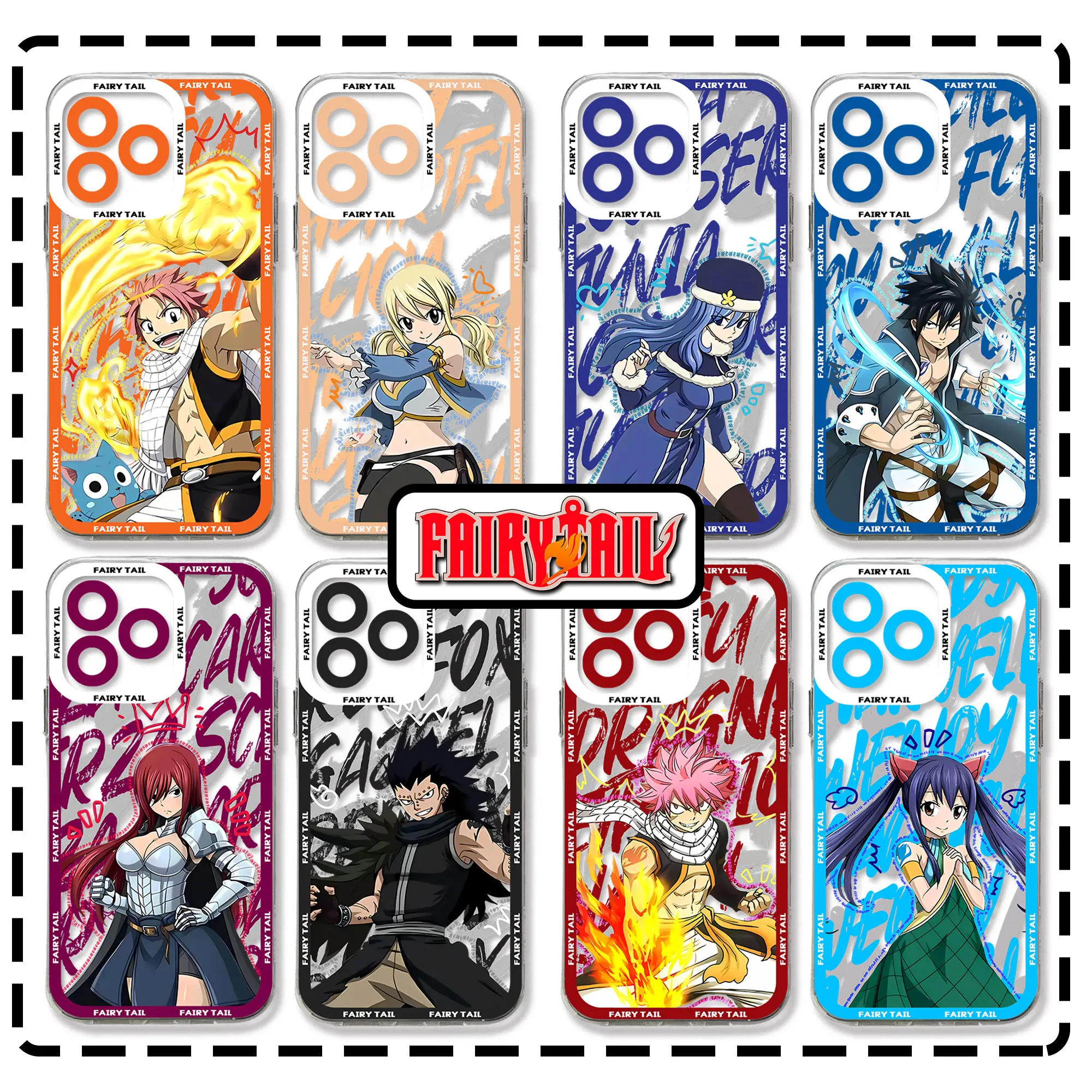 Anime Fairy Tail Phone Case For iPhone 16 15 14 13 12 11 Mini Pro Max X XR XSMax 7 8 Plus SE20 Transparent Cover