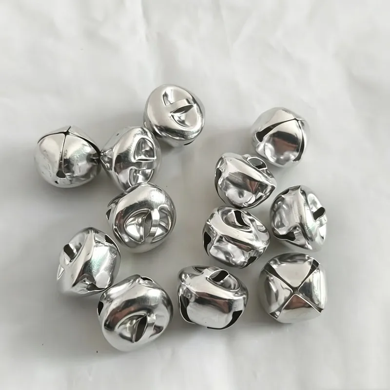 40 pcs 6mm Cross Bells, Clear Crisp Sound, suitable for Christmas Tree Decor, Small Delicate Size, Multipurpose, Silver