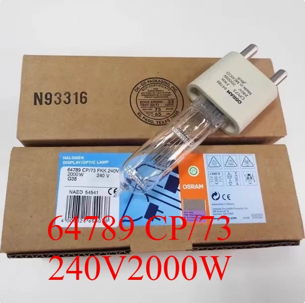 Original Osram 64789 CP/73 240V2000W Lamp FKK 2000W 240V G38 Halogen Bulb Stage Lamp NAED 54541