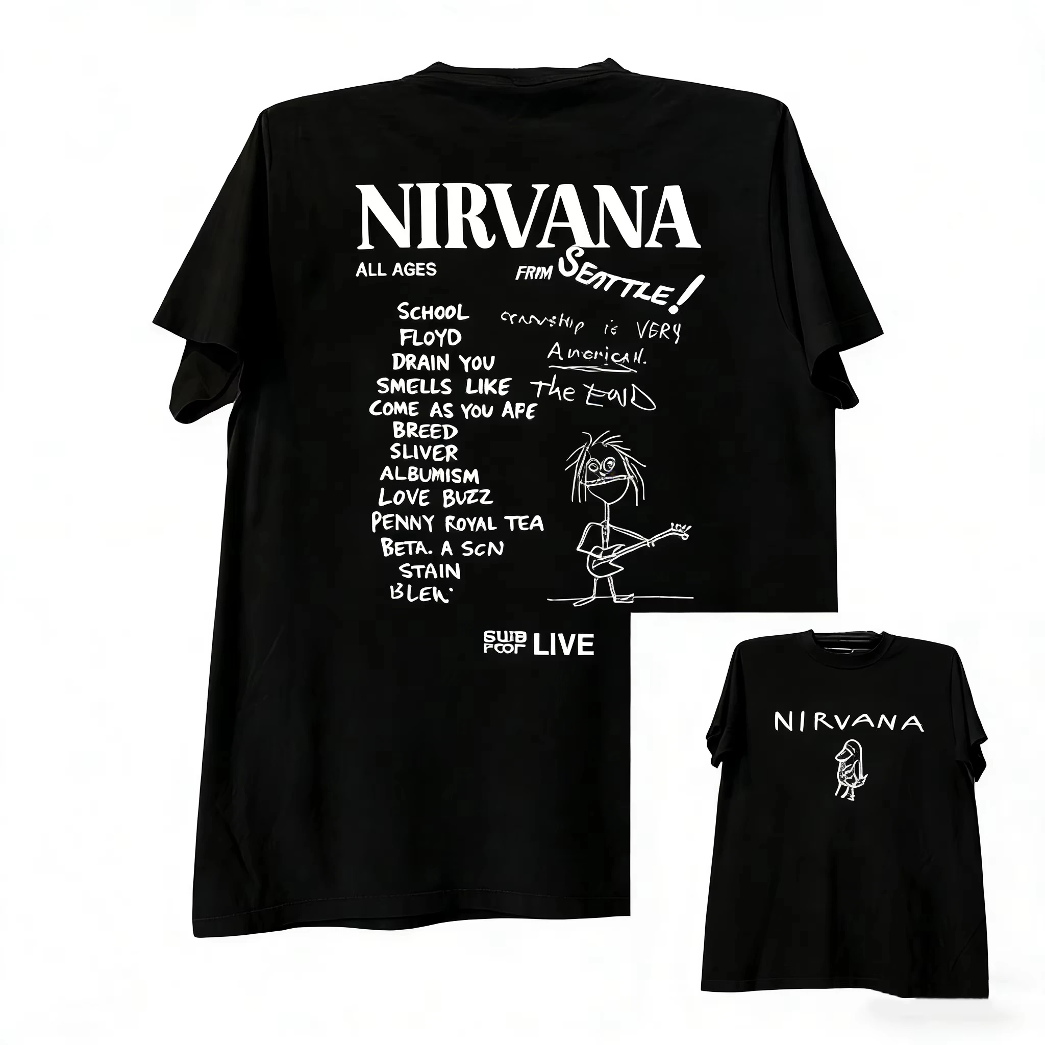 Nirvana Band T-Shirt für Männer und Frauen, Baumwolle, Grafikdruck, Kurzarm, Rundhals, Retro Streetwear, Graffiti-Tee, Sommer 2026, Bestseller – Detail 4
