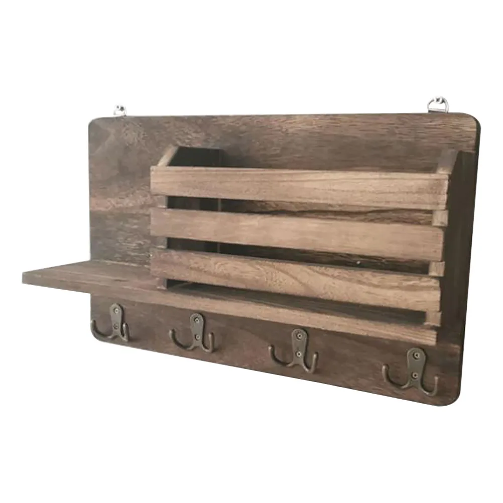 

Wooden Storage Rack Light Brown Foldable Wall Mounted Home Decorative ganizer Mail Key Holder Bedroom Kitchen Office Storage