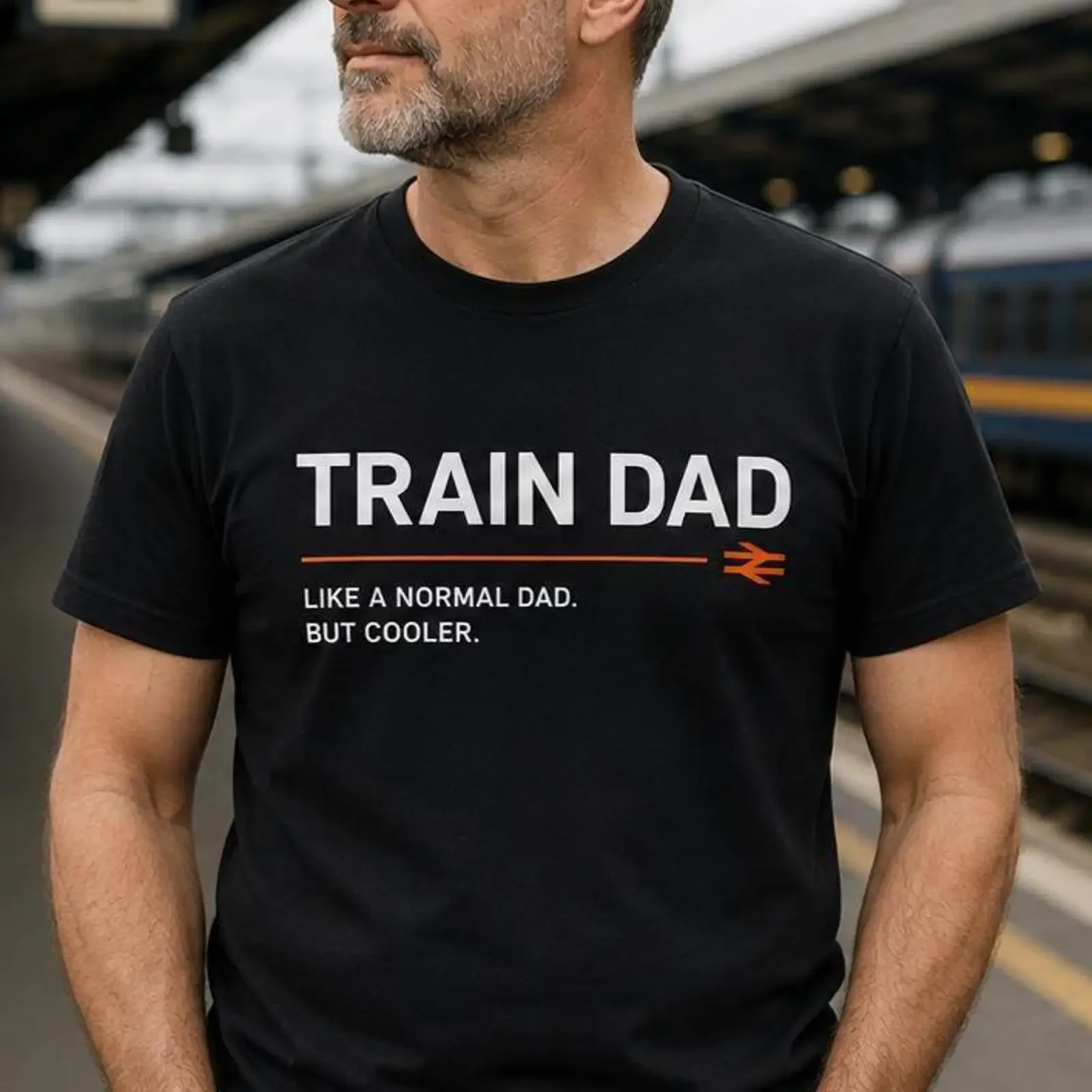 Train Dad T Shirt Fathers Day for Rail Workers Model Railway Enthusiasts vintage Washed Stretched Unisex homme fashion Casual