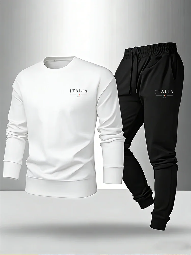 Men's Set Home Outdoor Warm Outfit Single Sweatshirt or Pants Italy Fashion Pullover&Sweatpants Spring Autumn Casual Long Sleeve view 3