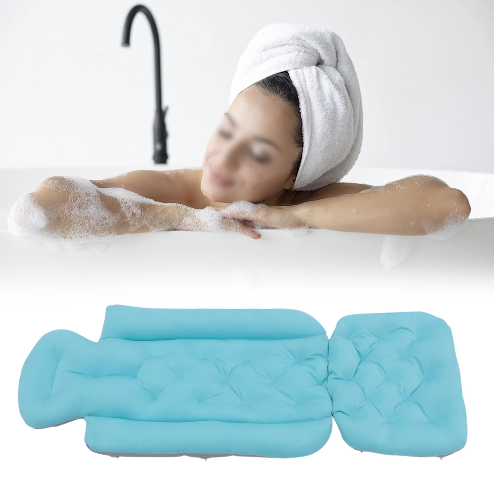 Oreiller de baignoire ergonomique pour soulager les maux de dos, soutien complet du corps avec une expérience de bain confortable