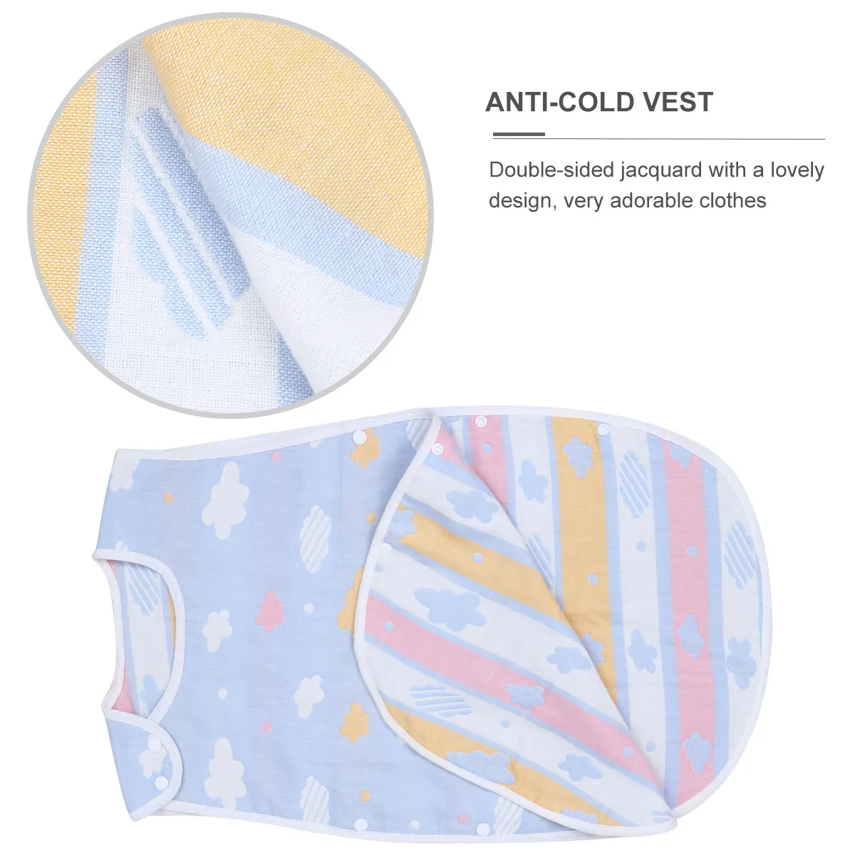 

1 шт. детский хлопковый нагрудник-жилетка, теплая одежда с милым узором, мягкая, приятная для кожи, 40x60 см, шестислойная, впитывающая, для защиты от пинков.
