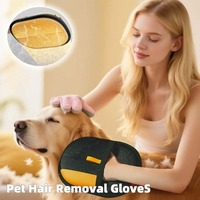 2PCS Pet Hair Remover Glove: Static Cat Dog Fur Brush Lint Roller Shedding Tool Grooming Essential for Sofa Bedding Clothes