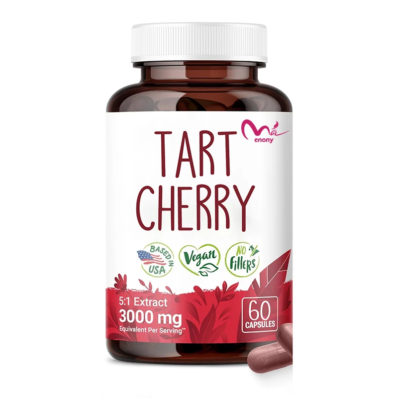 

Sour Cherry 600mg, Uric Acid Supporter, Purple Cherry Fruit, 60 Capsules, Pure, No Fillers, Non GMO