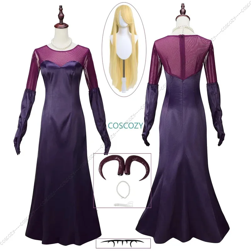 sisi 2233Lilith Cosplay vestido de mujer Anime Hazbin disfraz de dibujos animados collar guantes corona Hotel disfraz trajes Halloween carnaval
