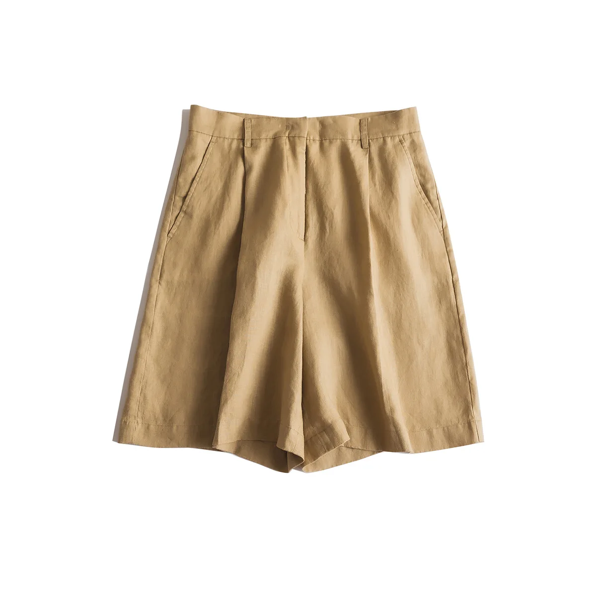 Pantaloncini larghi a vita alta casual tinta unita da donna estivi