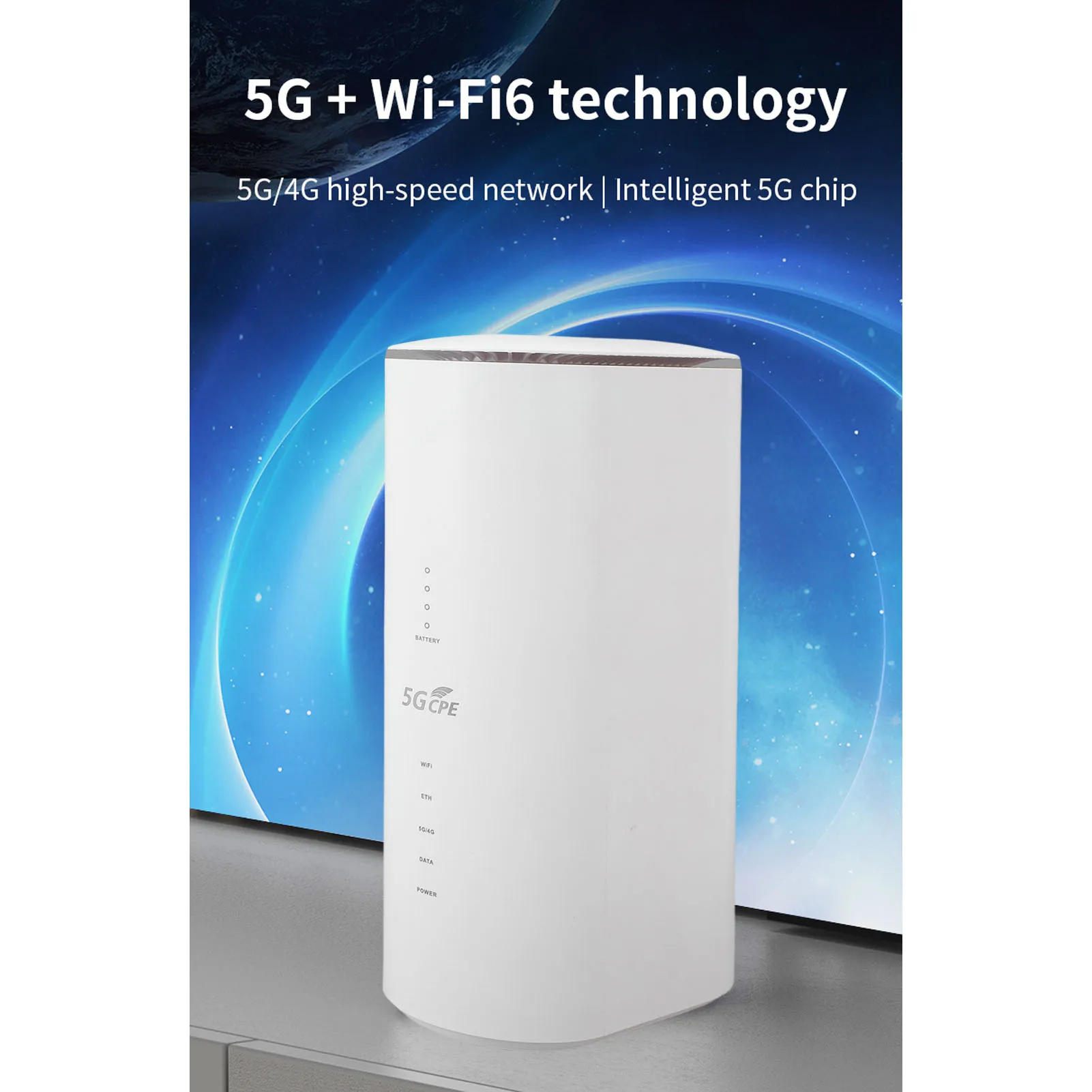 Mobile WiFi Router 5G CPE Router with SIM Card Slot 4x4MIMO 5G Antenna 1800 Mbps Data Rate 8 High Gain Antennas for Travel Use