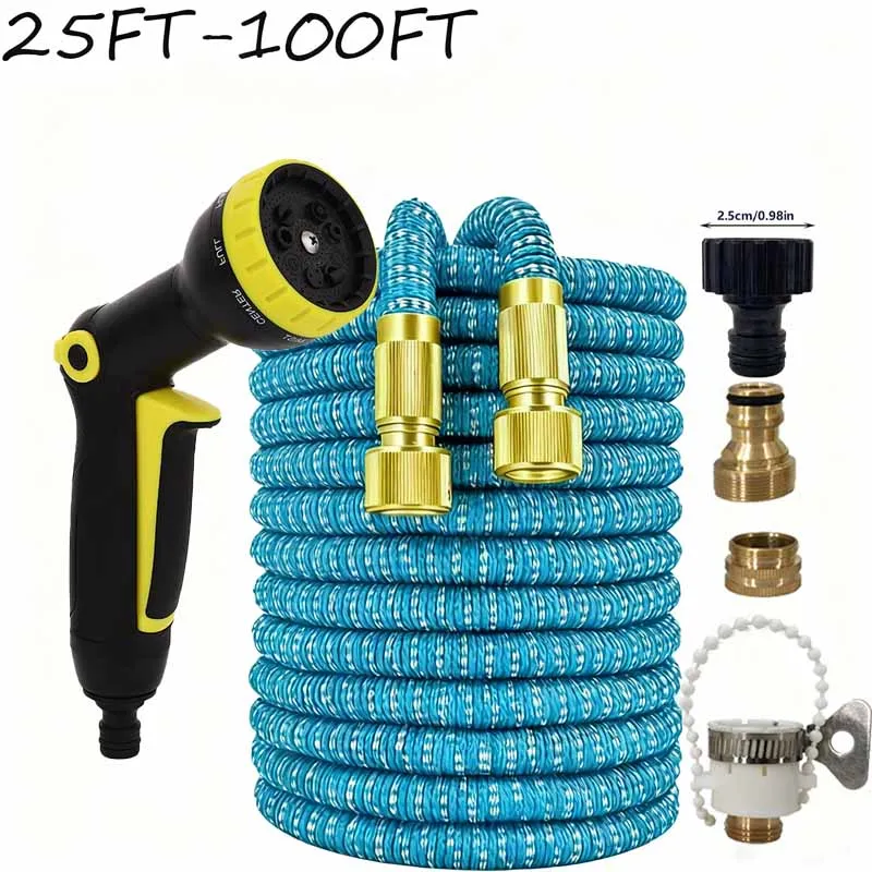 

25FT-100FT Expandable Magic Hose, Household Daily Watering Tool, High-Pressure Car Wash and Cleaning Water Gun, Garden Hose ﻿