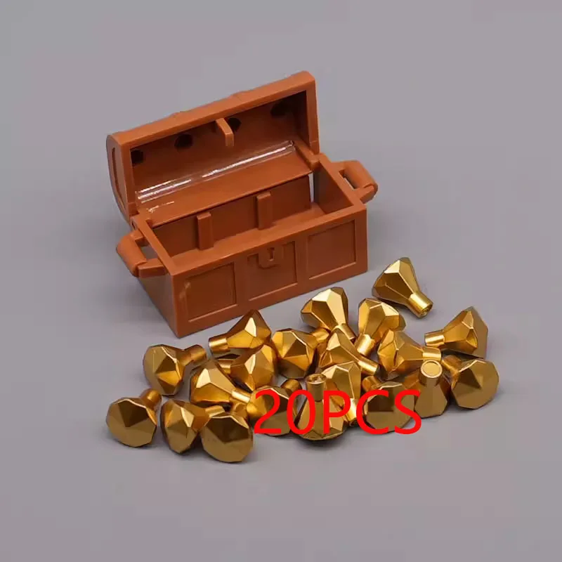 MOC Stadt Schatz Serie Set Zubehör Bausteine Gold Erz Silber Kristall Diamant Box Gold Schlüssel Dollar Bargeld Ziegel Kind Spielzeug