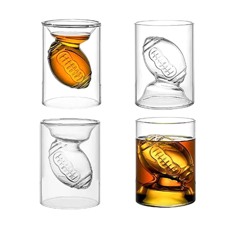 Football Reversible Shot Glasses With 3D Relief Football Ball Shape Inside Football Cups Football Lover Gifts Whiskey Beer Cup