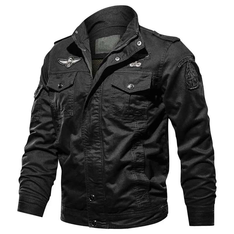 Bomber Jacket Men Fleece Flight Tactical Cotton Jackets Plus Size 6XL Vintage Spring Winter Casual Cargo Coat Jaqueta Masculina