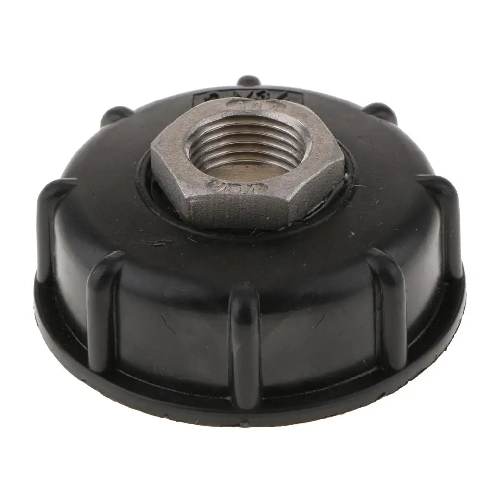 IBC Tote Coarse Thread Cap Plastic Water Tank Adapter Cap Black 60mm Lid with BSP Hole for 1000L Tote
