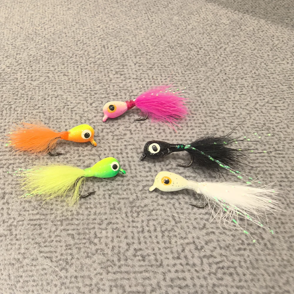 5 Stück Leuchtende Eisfischerköder für Zander und Barsch, UV-beständige Jigköpfe, Eisfischerzubehör für Crappie, Barsch, Panfisch und Hecht – Detail 6