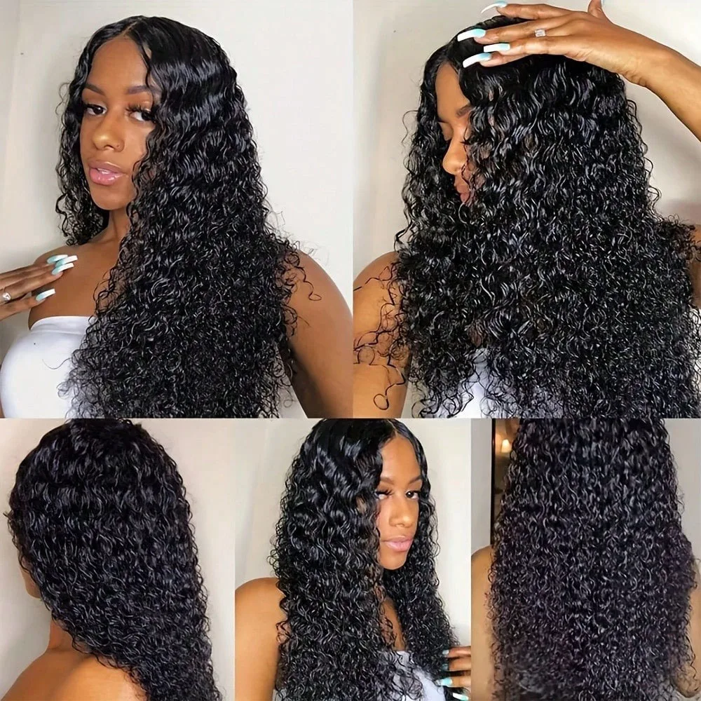 Water Wave Human Hair Wig 13x4 HD Lace Frontal Wigs 250% Density 16-40 Inch Short Long Deep Curly Lace Front Wigs 5x5 Glueless Wig Pre Plucked With Baby Hair Brazilian Virgin Human Hair For Women