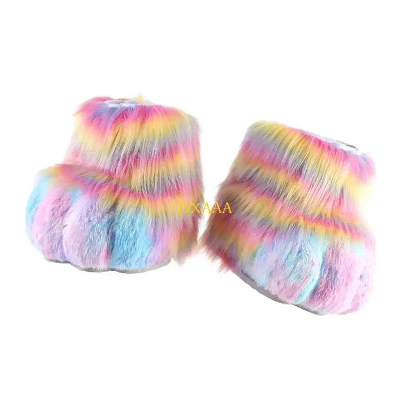 DXAA Gatti Lupo Cane Volpi Fursuit Piedi Zampe Artiglio Scarpe Stivali Pantofole pelose animali