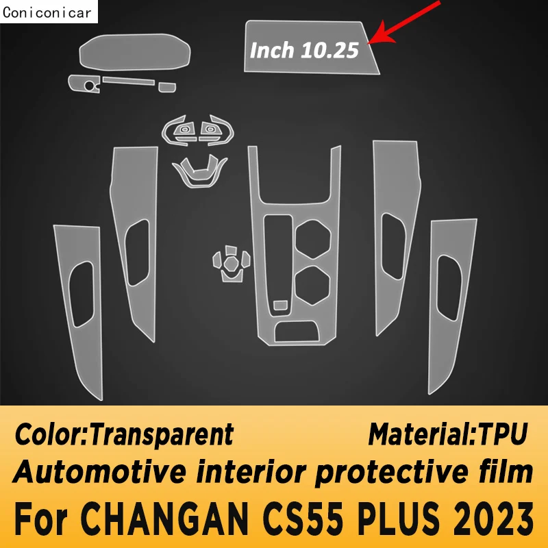 For CHANGAN CS55 PLUS 2023 2024 GearBox Panel Navigation Automotive Interior Screen Protective Film TPU Anti-Scratch Sticker