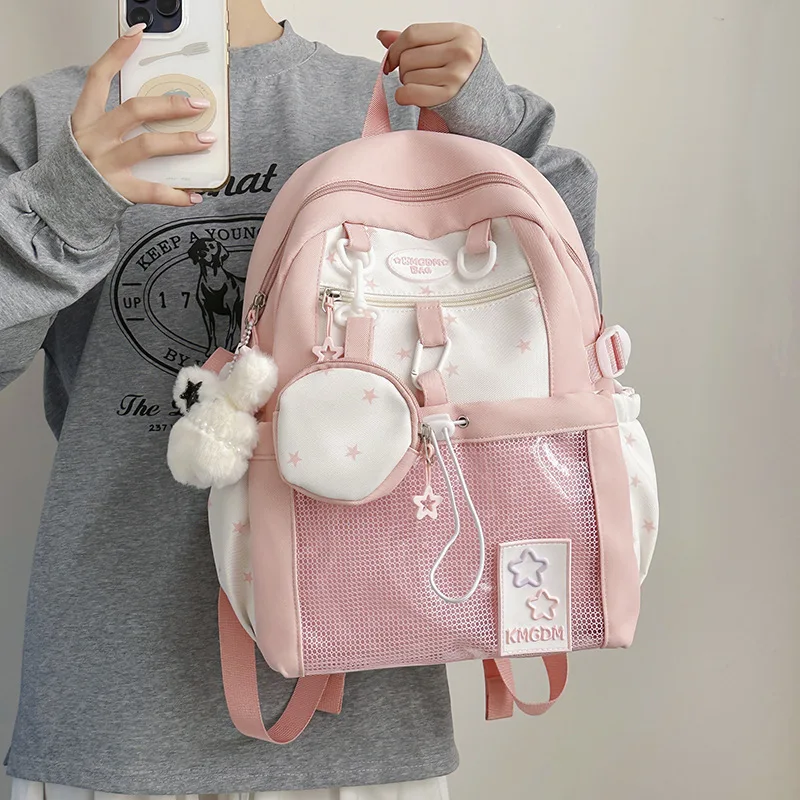 

Korean Girls Cute and Beautiful Backpacks Sweet Cartoon Fashion Ulzzang Ita Bag Women's Harajuku Commuter Casual Backpacks