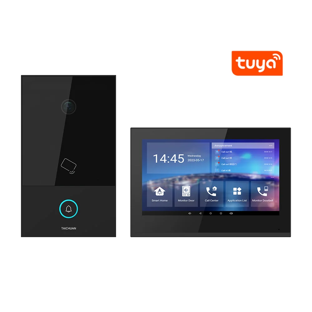 

IP wireless intercom system Tuya 7 inch Android smart tablet home automation control intercom systems for apartment buildings