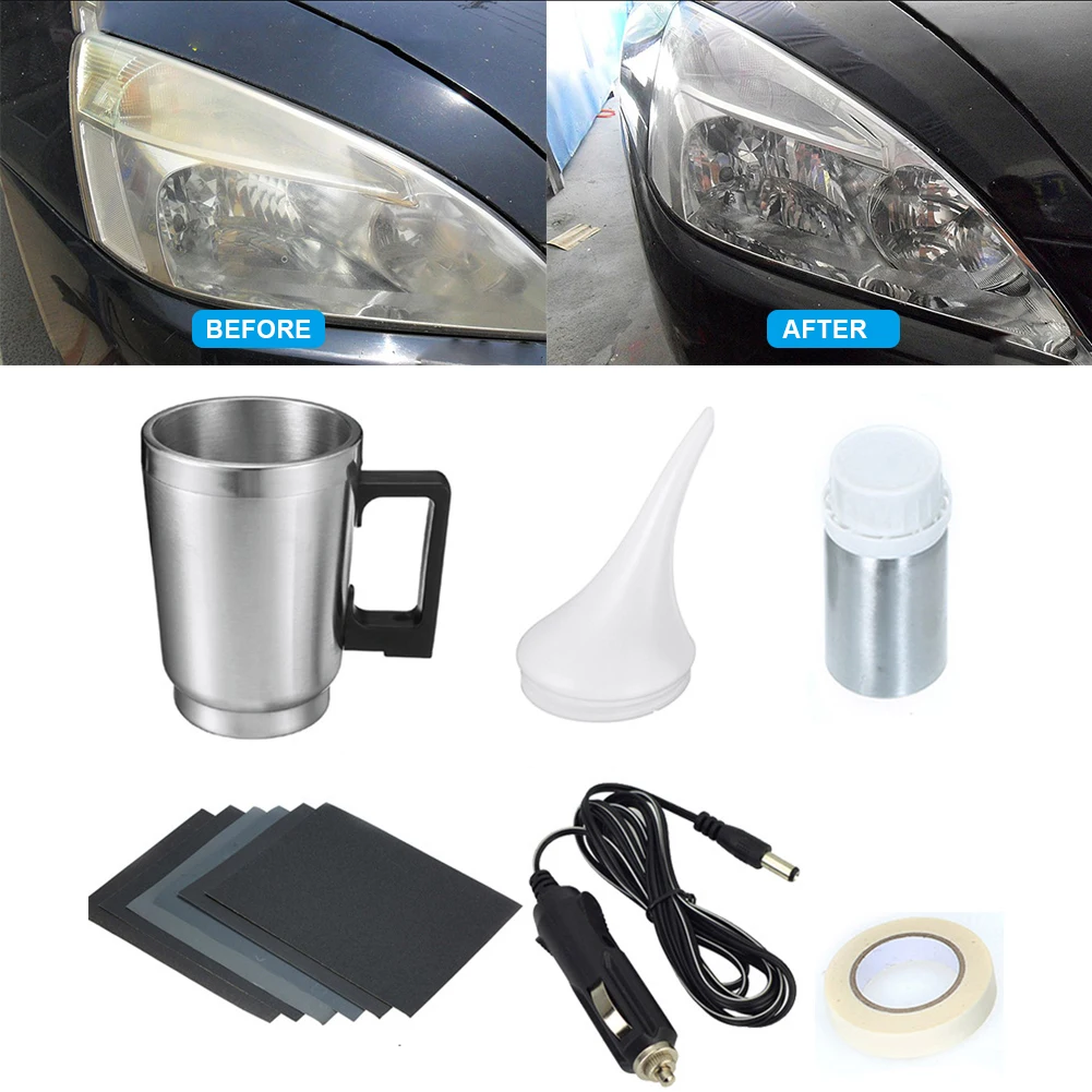 Car Headlight Lens Restoration Kit Headlamp Lens Restore Oxidation Yellow Scratch Vague Restore Polishing Cleaning Tools