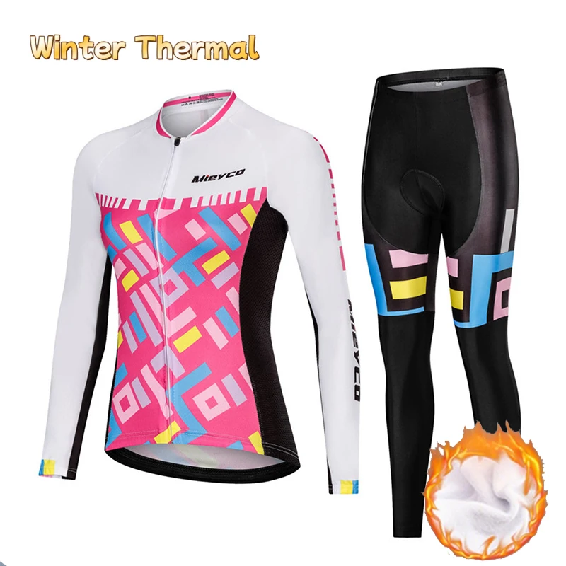 

Winter Fleece Long Sleeve Cycling Jersey Set Mieyco Mountain Bike Racing Clothing Ropa Ciclismo Bicycle Wear Jersey Suit